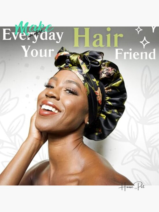 Pure Silk Hair Bonnet Reversible Wonder Loop Mulberry Silk for Curly Hair with main image 6